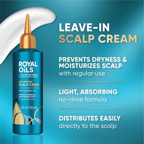 Head & Shoulders Royal Oils Scalp Cream Treatment - Daily Moisture with Coconut Oil, 5.0 fl oz