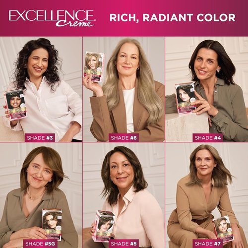 L'Oreal Paris Excellence Creme Hair Color - 5AB Mocha Ash Brown | 100% Gray Coverage, Pack of 3