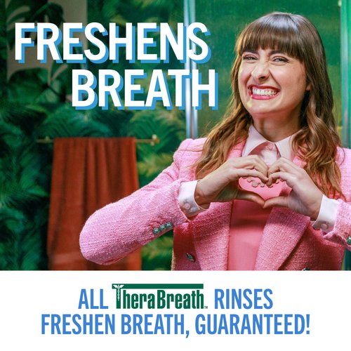 TheraBreath Fresh Breath Mouthwash, Icy Mint Flavor, Alcohol-Free, 16 Fl Oz (Pack of 2)