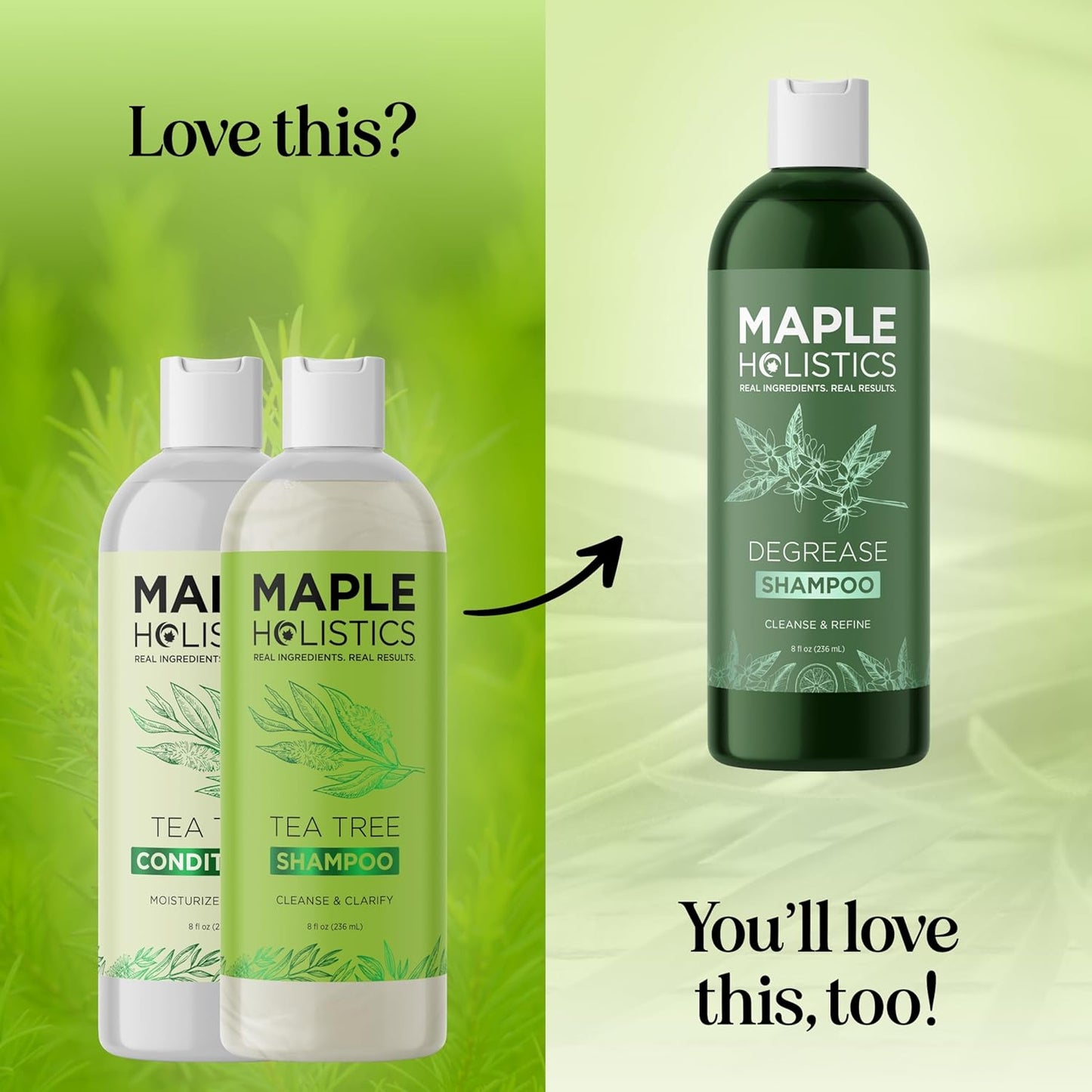 Tea Tree Shampoo and Conditioner Set | Sulfate-Free Clarifying Formula with Australian Tea Tree Oil - 8 Fl Oz