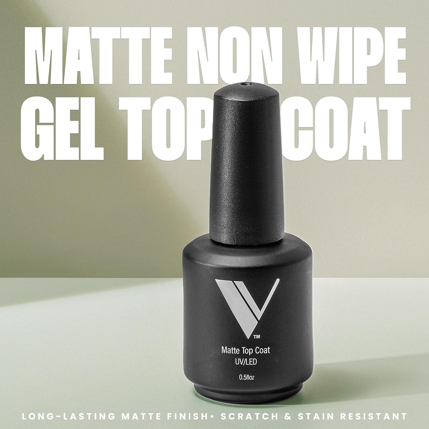 V Beauty Non-Wipe Gel Top Coat Nail Polish - Long-Lasting Matte Finish for Stronger Nails | 15 ml
