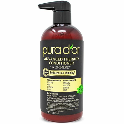 PURA D'OR Advanced Therapy Conditioner - Moisturizing, Strengthening & Volumizing | 16oz, Sulfate-Free, Argan Oil & Biotin, Suitable for All Hair Types
