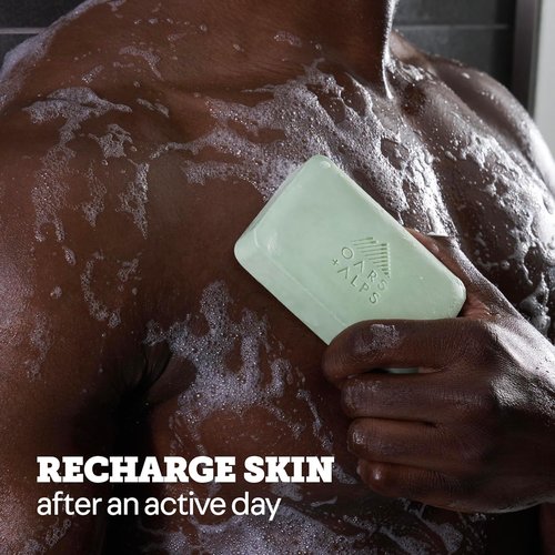 Oars + Alps Exfoliating Bar Soap for Men - Deep Cleaning with Epsom Salt, All Skin Types, 1 Pack