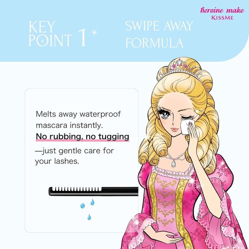 Heroine Make by KissMe Waterproof Mascara Remover - Gentle Formula for Sensitive Eyes | Travel Size | Made in Japan