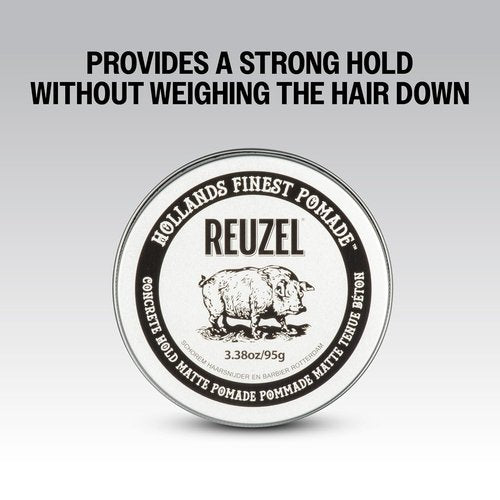 Reuzel Extreme Hold Matte Pomade - Strong All-Day Hold, Water Soluble, No Shine, Flake-Free, Easy Wash Out