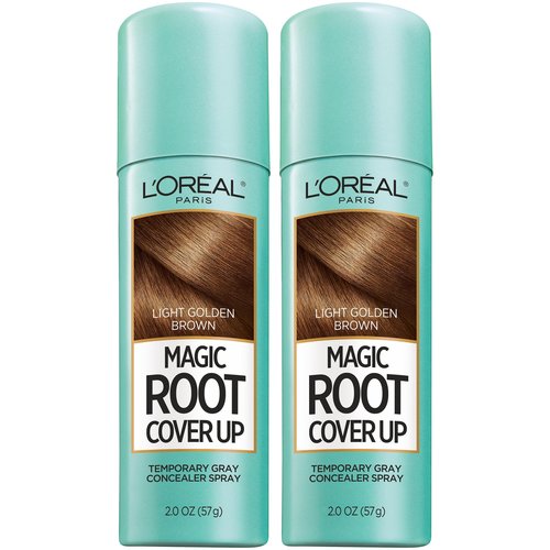 L'Oreal Paris Hair Color Root Cover Up Temporary Gray Concealer Spray Light Golden Brown (Pack of 2) (Packaging May Vary)