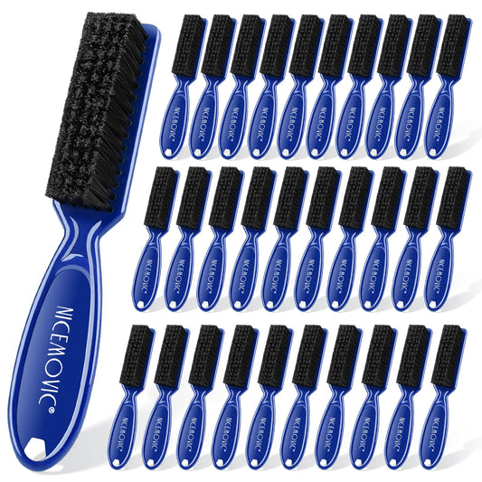 NICEMOVIC 30 Pcs Barber Clipper Cleaning Brush, Barber Accessories Cleaning Supplies, Blade Trimmer Cleaning Mini Brush Bulk Set Duster Manicure Nylon Brush Hair Styling Brush Tool (Blue)