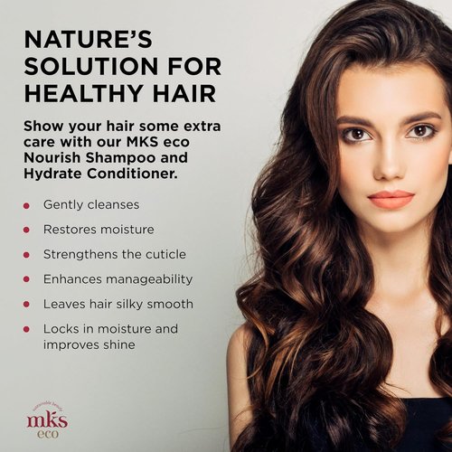 MKS Eco Nourish Shampoo & Hydrate Conditioner Set - Moroccan Argan Oil & Hemp Seed Oil | Vegan, 10 fl oz Each