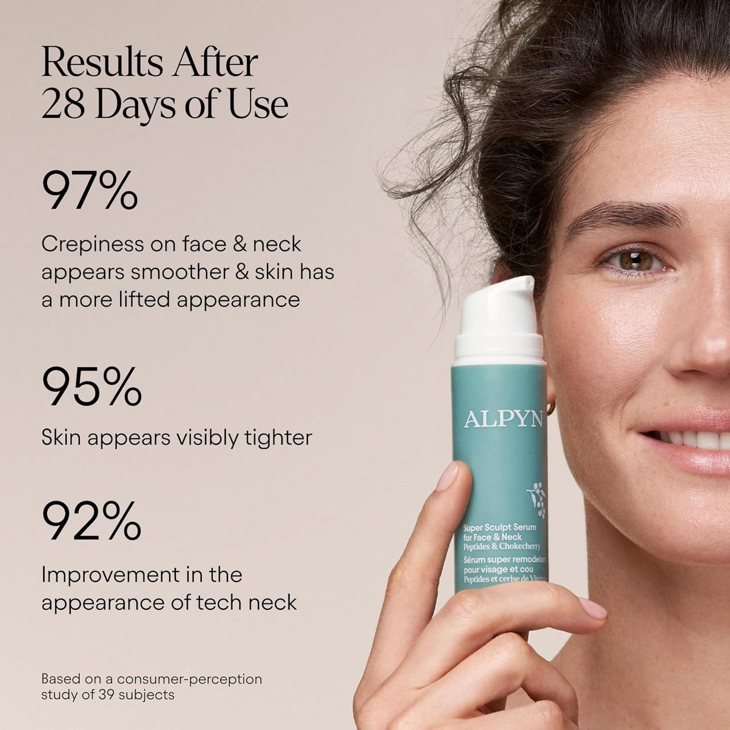 ALPYN Super Sculpt Serum - Peptide Firming & Lifting Serum for Face, Neck & Décolleté | 1.7 oz