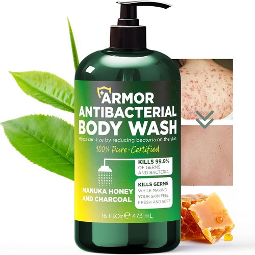 Antibacterial Body Wash by Manuka Honey | Kills 99.9% of Germs & Bacteria | 16 fl oz for Clear Skin