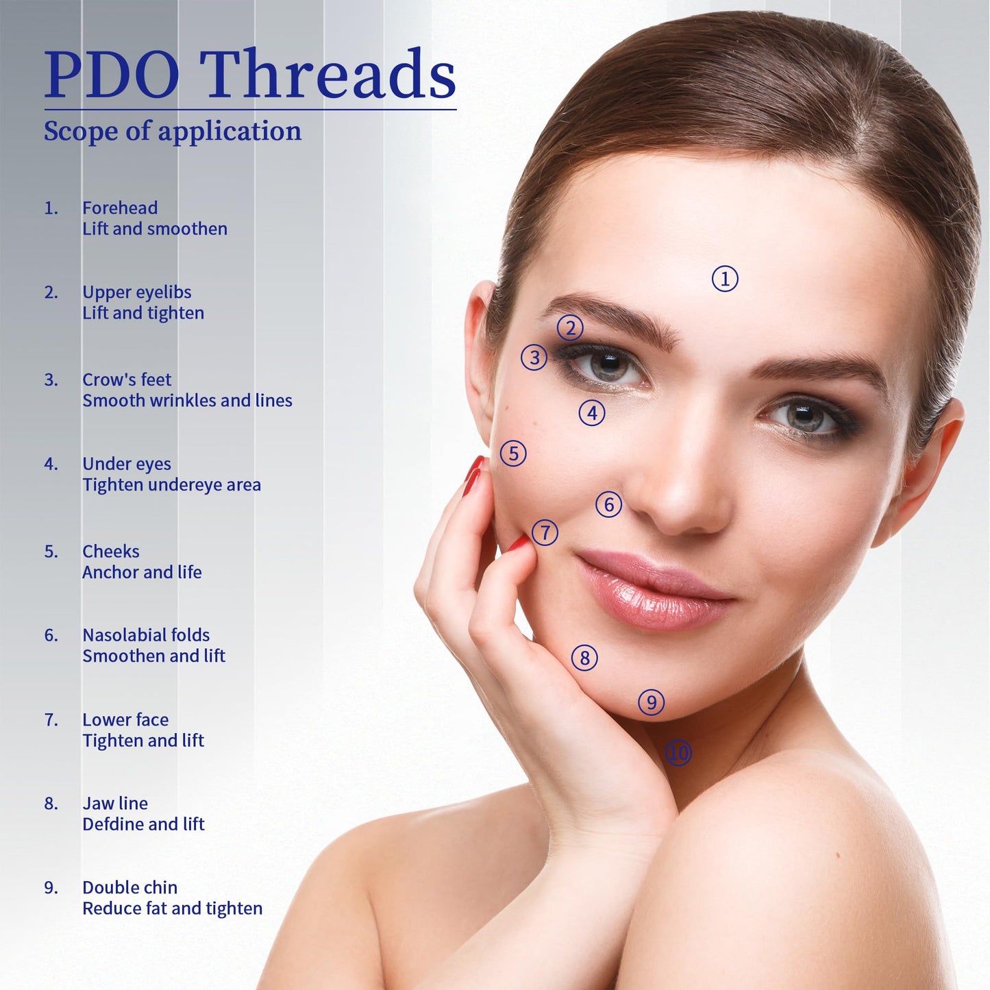 SOZOOM PDO Screw Threads, PDO Thread Lift Korea Whole Body Lifting (100PCS-27G-60mm)