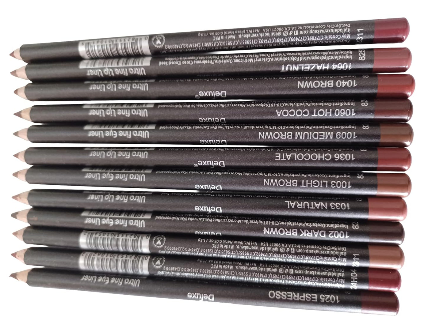 Skiennix 12pc Ultra-Fine Lip & Eye Liner Set - Rich Brown Shades for Precision Application