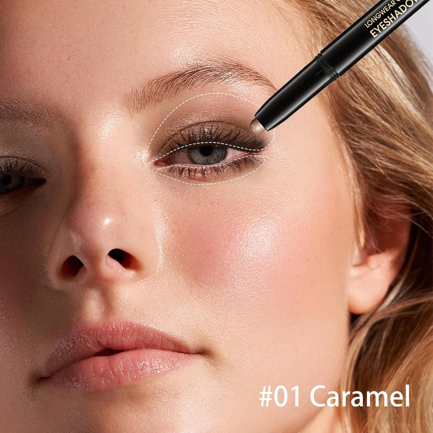 Skiennix Matte Cream Eyeshadow Stick - Waterproof, Long-Lasting, High Pigment | 1 Caramel