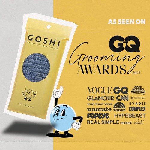 GOSHI Exfoliating Shower Towel - Durable Washcloth for All Skin Types - Made in Japan