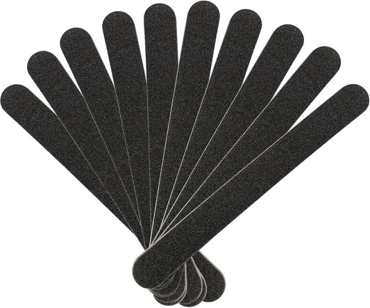 Skiennix 10 PCS Nail Files - Double-Sided 100/180 Grit Emery Boards for Acrylic Nails | Black
