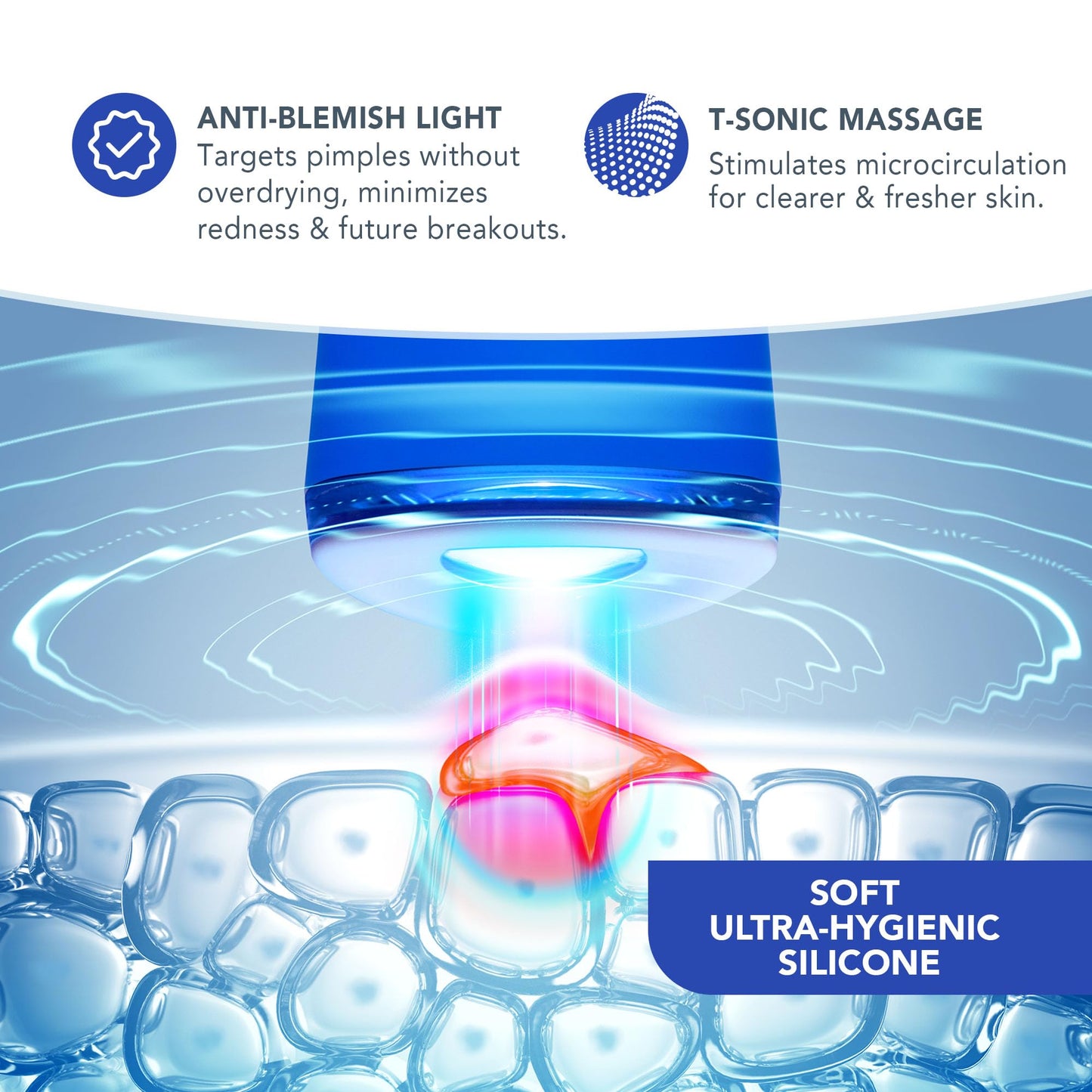 Foreo ESPADA 2 LED Light Device - Blemish Treatment Skincare Device - Medical-grade Silicone - Scar Treatment for Face - Pimple & Blemish Removal - FDA cleared - Cobalt Blue