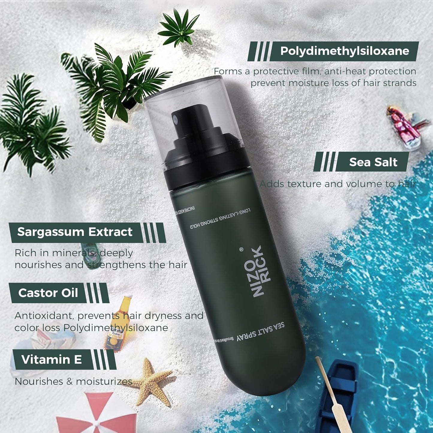 Sea Salt Hair Spray by [Brand Name] - Natural Volume & Texture | Travel Size 100ml, Strong Hold