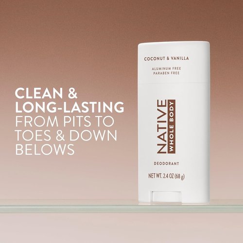 Native Whole Body Deodorant Stick - 72 Hour Odor Protection | Aluminum Free with Coconut Oil & Shea Butter | Coconut & Vanilla