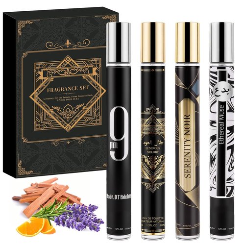 OFUN Cologne Sampler Set for Men - 4 Travel Size Eau De Parfums (4x35ml) | Perfect Gift for Any Occasion