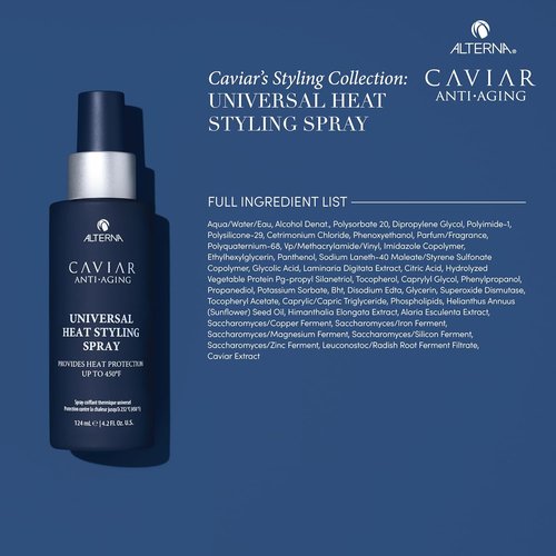 Alterna Haircare CAVIAR Heat Styling Spray - Anti-Aging Formula | 4.2 Fl Oz | Frizz Control & Detangling for All Hair Types