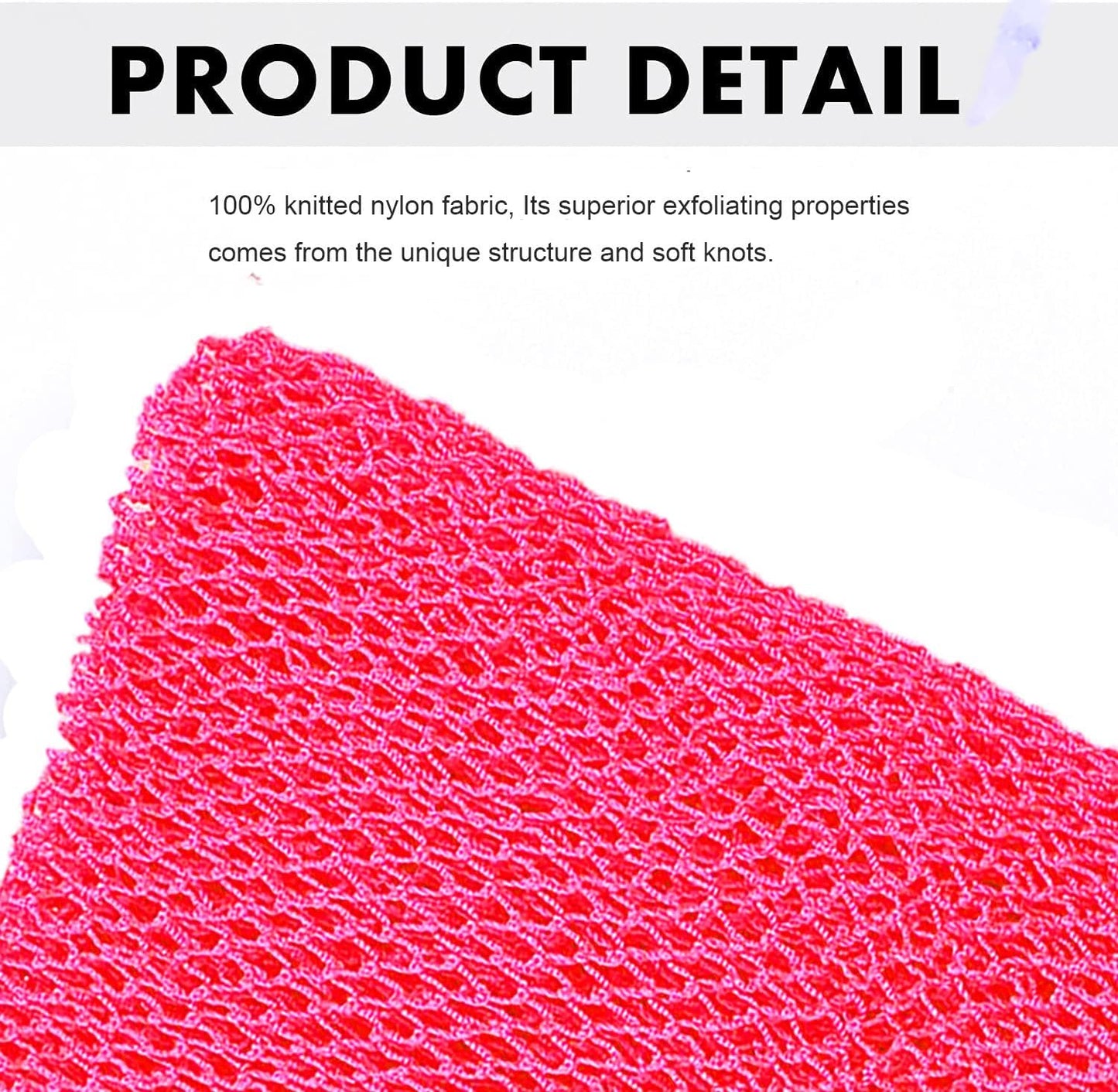 Skiennix African Exfoliating Net Sponge - 2-Piece Long Bath Scrubber Set | Pink & Orange, 63" Stretch