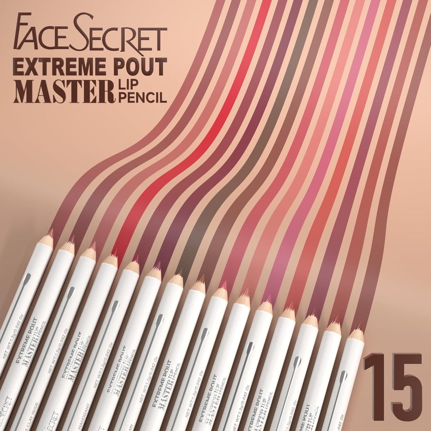 Skiennix Matte Lip Liner Pencil Set - 5PCS Warm Brick Red & Cocoa Brown | Waterproof, Long-Wear, Creamy Precision