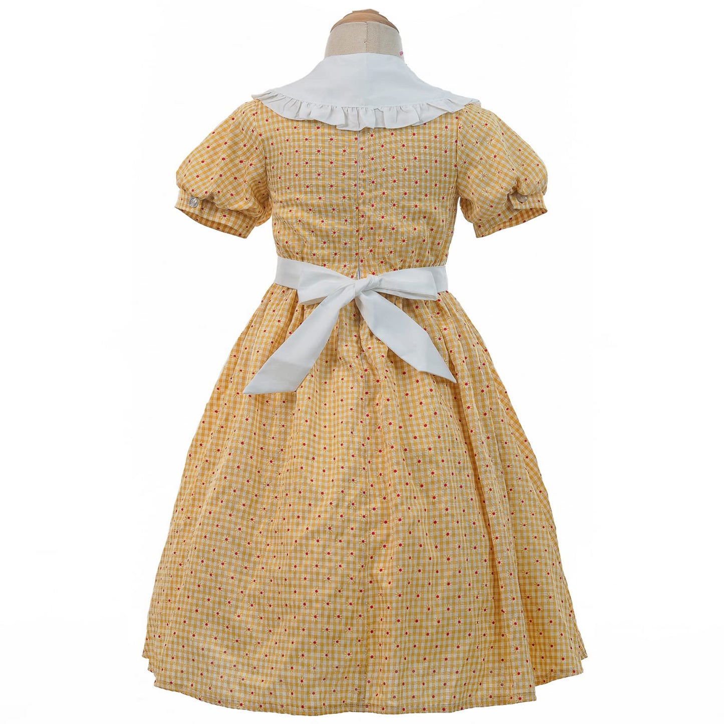 NSPSTT Pioneer Girl Prairie Dress Colonial Dress Girls Costume Yellow, S