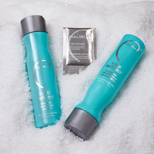 Malibu C Scalp Wellness Collection - Soothing Shampoo & Conditioner Set for Dry Scalp - Travel Size Packets Included (33.8 oz)