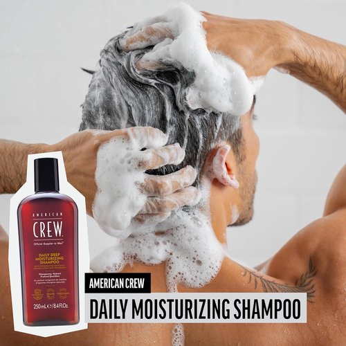 American Crew Shampoo - Daily Deep Moisturizer for Men | Naturally Derived, Vegan, Citrus Mint, 3.3 Fl Oz