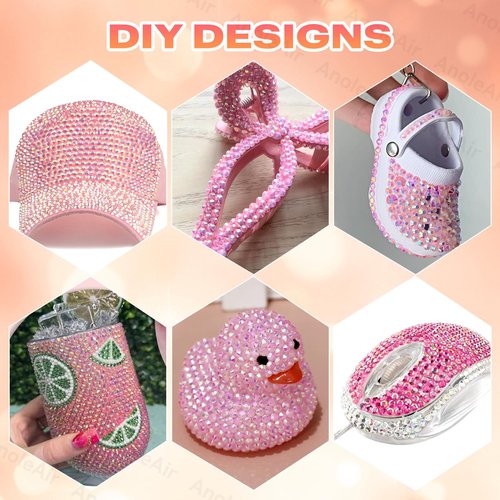 15000Pcs Pink Rhinestones for Bedazzling Kit, Mix Sizes Jelly Bedazzling Resin Gems, Pink Gems Bedazzling for Crafting, Flatback Resin Jelly Rhinestones for Craft DIY Face Makeup Crafts Tumblers