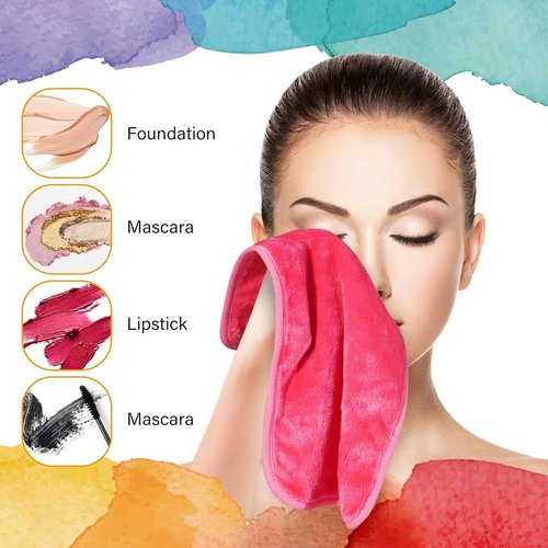 Nugilla Makeup Remover Cloths - 5 Pack Reusable Microfiber Towels for Effortless Makeup Removal