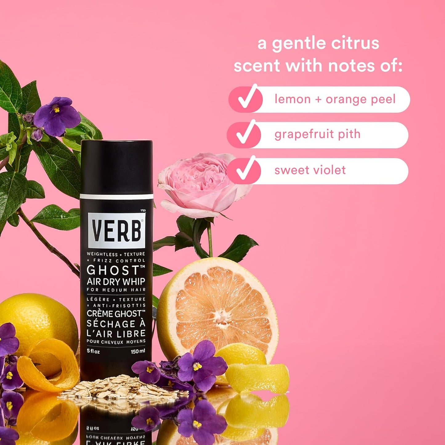 VERB Ghost Air Dry Whip - Weightless Styling Cream - Infused with Moringa Oil - Anti-Frizz + Provides Hydration & Texture- Vegan, No Parabens or Harmful Sulfates