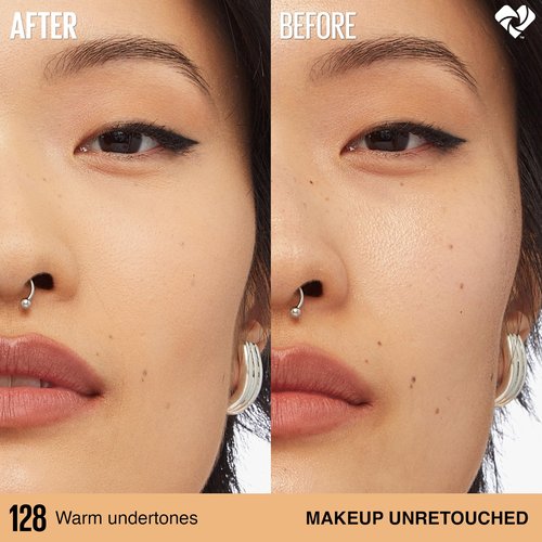 Maybelline Super Stay Lumi-Matte Foundation, Lightweight and Buildable Full Coverage Foundation Makeup For Up To 30HR Wear, 128, 1 Count