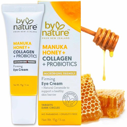 By Nature Eye Cream - Hydrating Under Eye Treatment with Manuka Honey & Collagen - 0.5oz