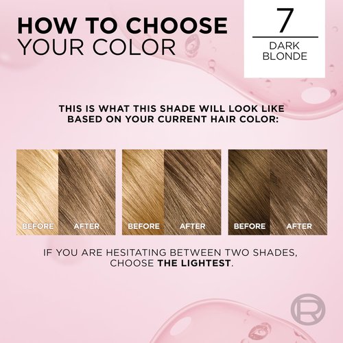 L'Oreal Paris Excellence Crème Permanent Hair Dye, Triple Care Hair Color with Hyaluronic Acid for 100% Gray Coverage, 7 Dark Blonde, 1 Kit (Pack of 2) (Packaging May Vary)