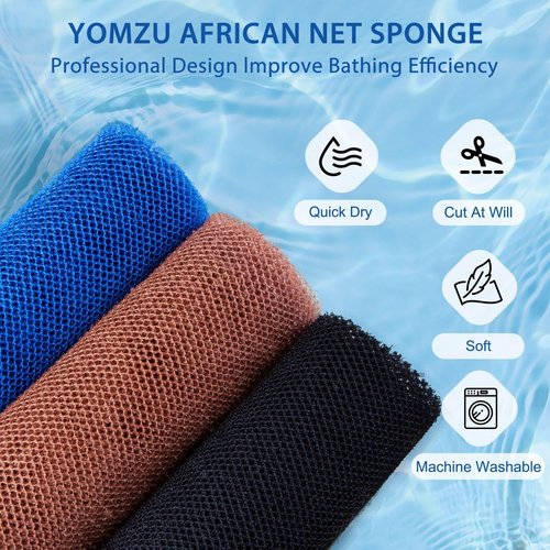 Regine Switzerland Exfoliating Bath Sponge Set - 6 African Net Scrubbers for Deep Cleansing