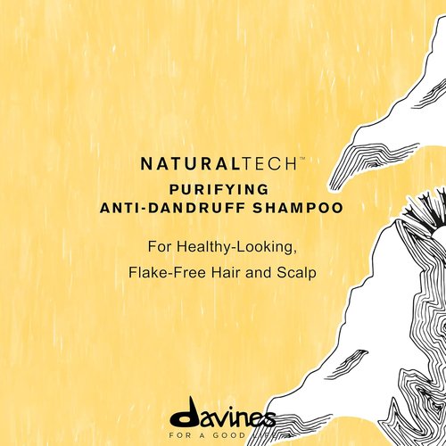 Davines Naturaltech Purifying Shampoo - Clarifying Anti-Dandruff Cleanser with Dandelion Phytoceuticals | 8.45 Fl Oz