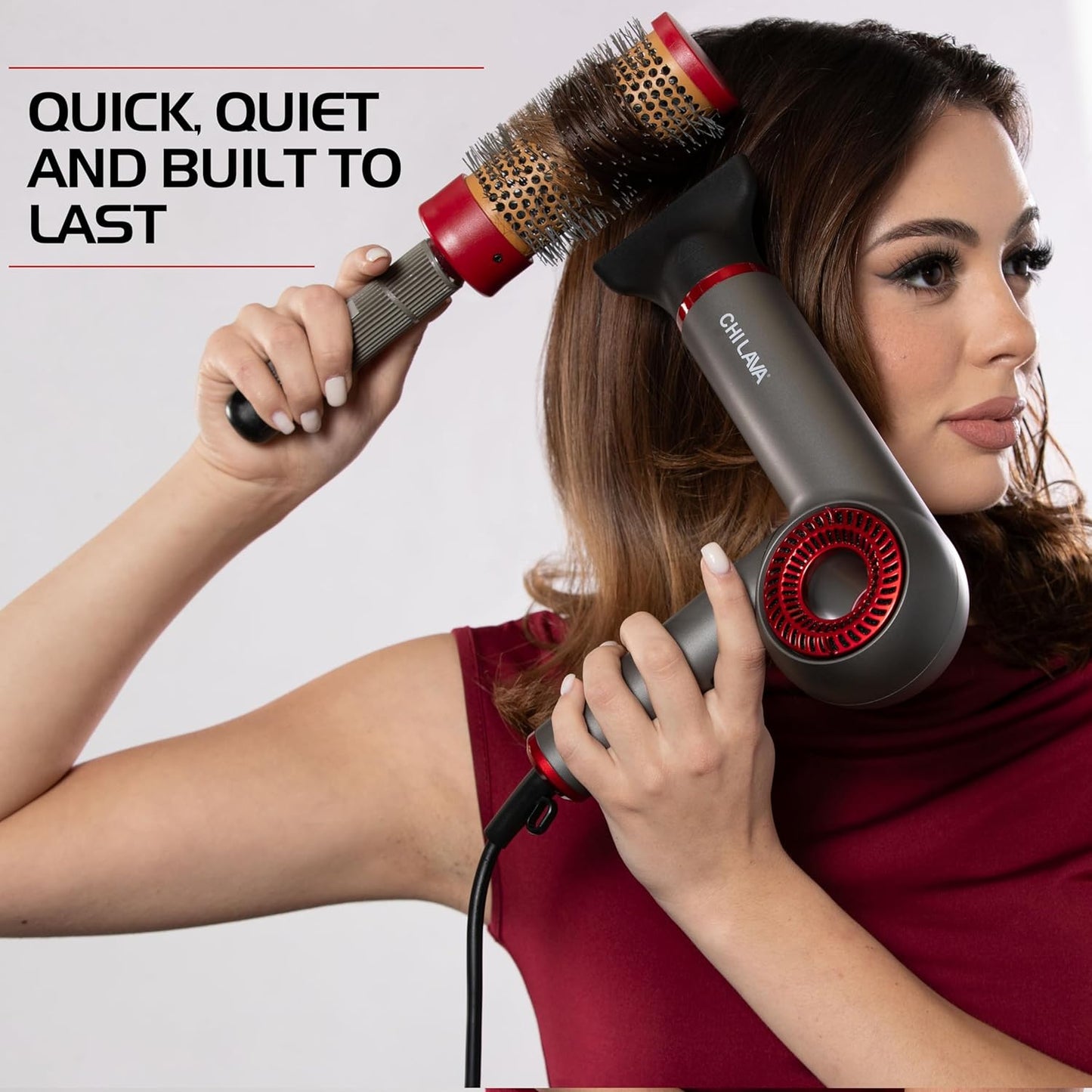 CHI Lava Hair Dryer - Brushless Motor for Faster, Quieter Drying | Foldable Design Reduces Frizz & Enhances Shine