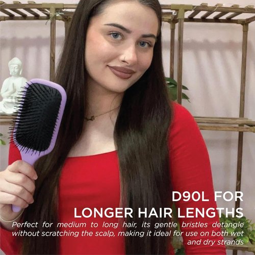 Denman D90L Tangle Tamer Ultra Brush - Effortless Detangling for All Hair Types | Lightweight Design