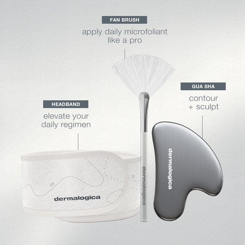 Dermalogica Your Moment of Expertise – Expert Level Skin Care Routine Set Includes 6 Products, Headband, Gua Sha, Fan Brush