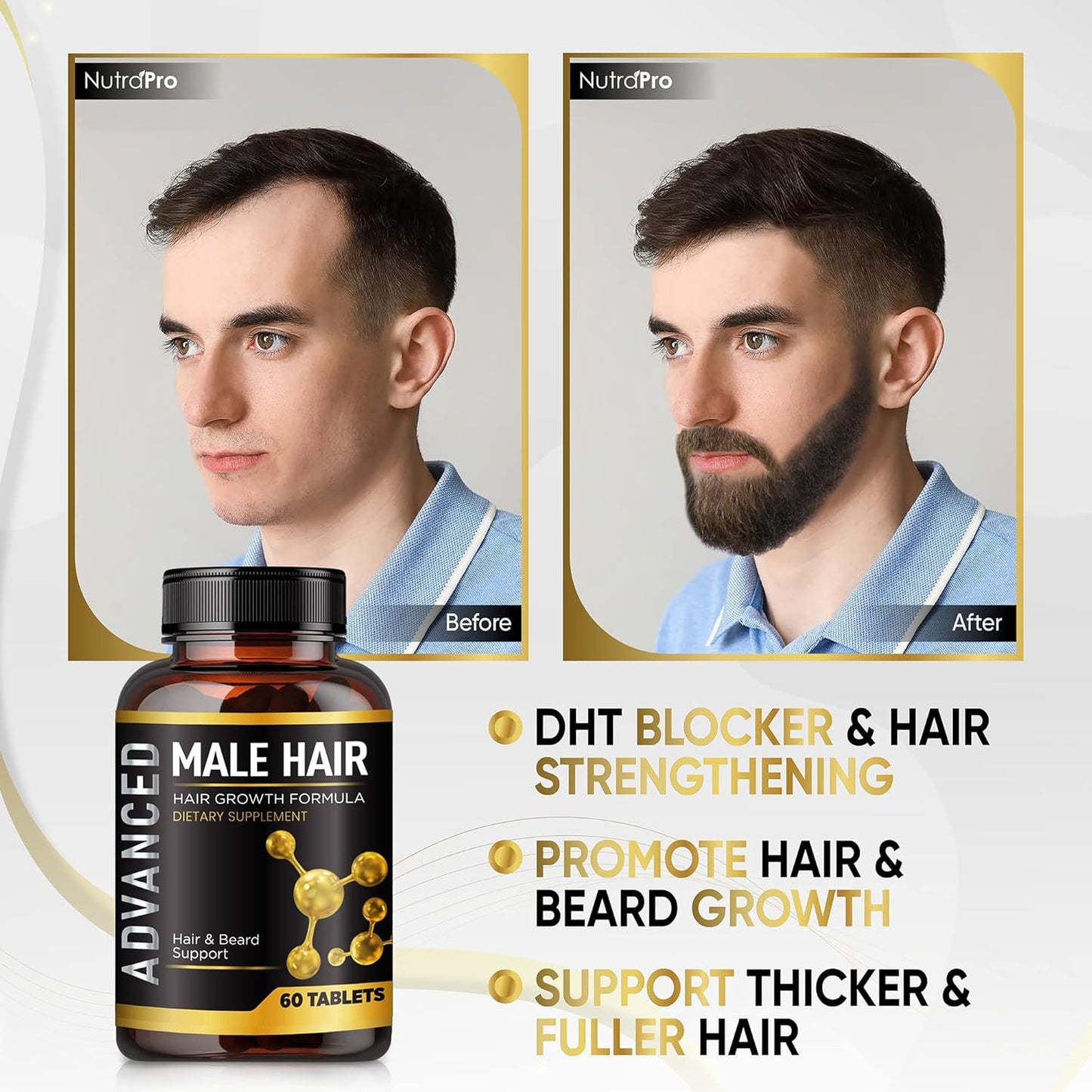 Skiennix Hair Growth Vitamins for Men - DHT Blocker & Biotin Supplement for Thicker, Fuller Hair