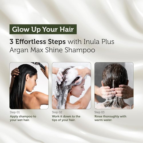 Inula Plus Argan Max Shine Shampoo - Color Preserving Formula for Color-Treated Hair - 8 Oz
