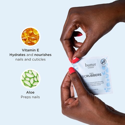 Butter LONDON Nail Polish Remover Pads - 2-in-1 Travel-Friendly Gel Wipes | Cruelty-Free & Paraben-Free