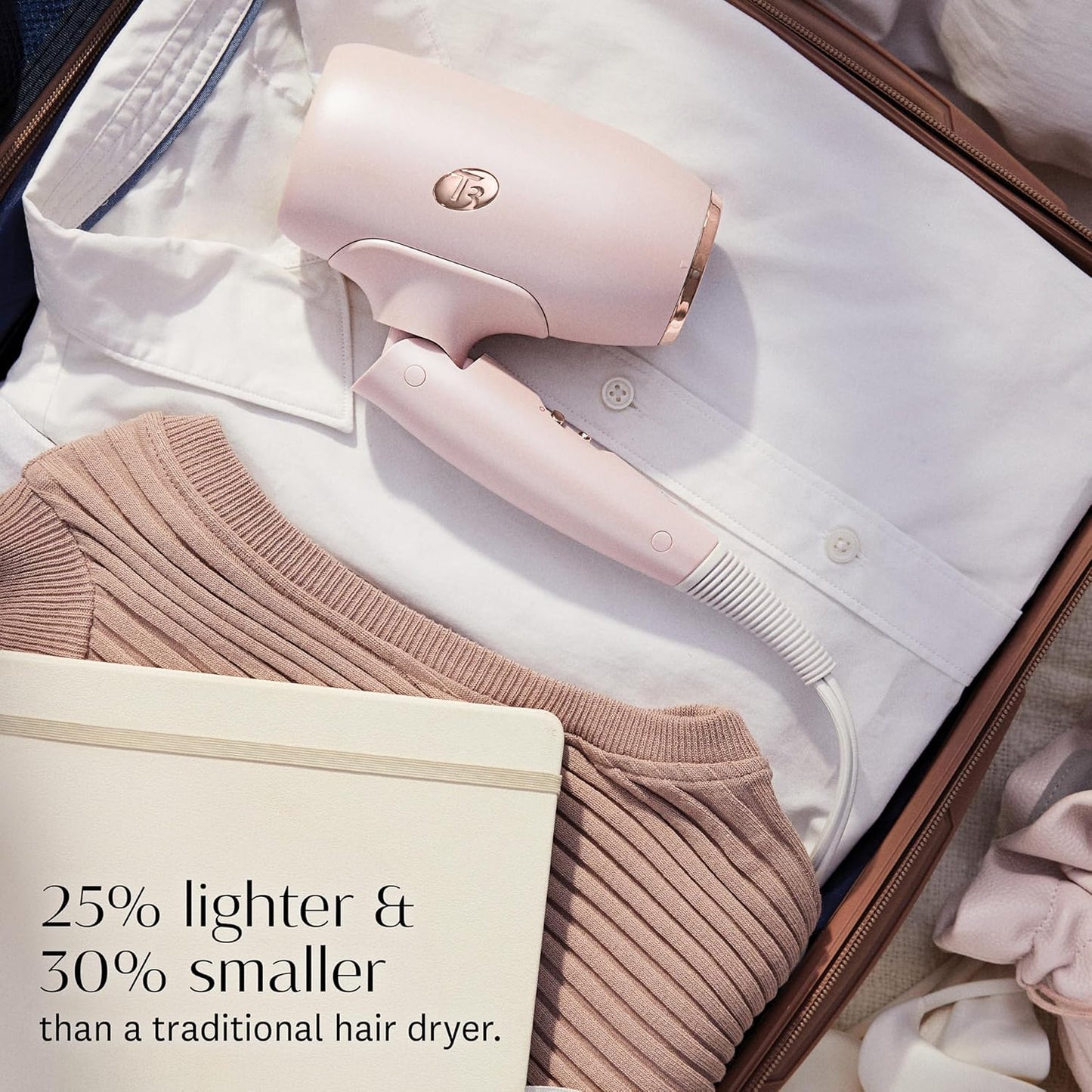 T3 Afar Travel Hair Dryer - Lightweight, Fast Drying, Dual Voltage, Ergonomic Design, Compact Size