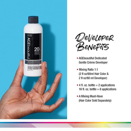 AGE Beautiful Gentle Creme Hair Developer - Professional Permanent Color & Toner | Long-Lasting Gray Coverage