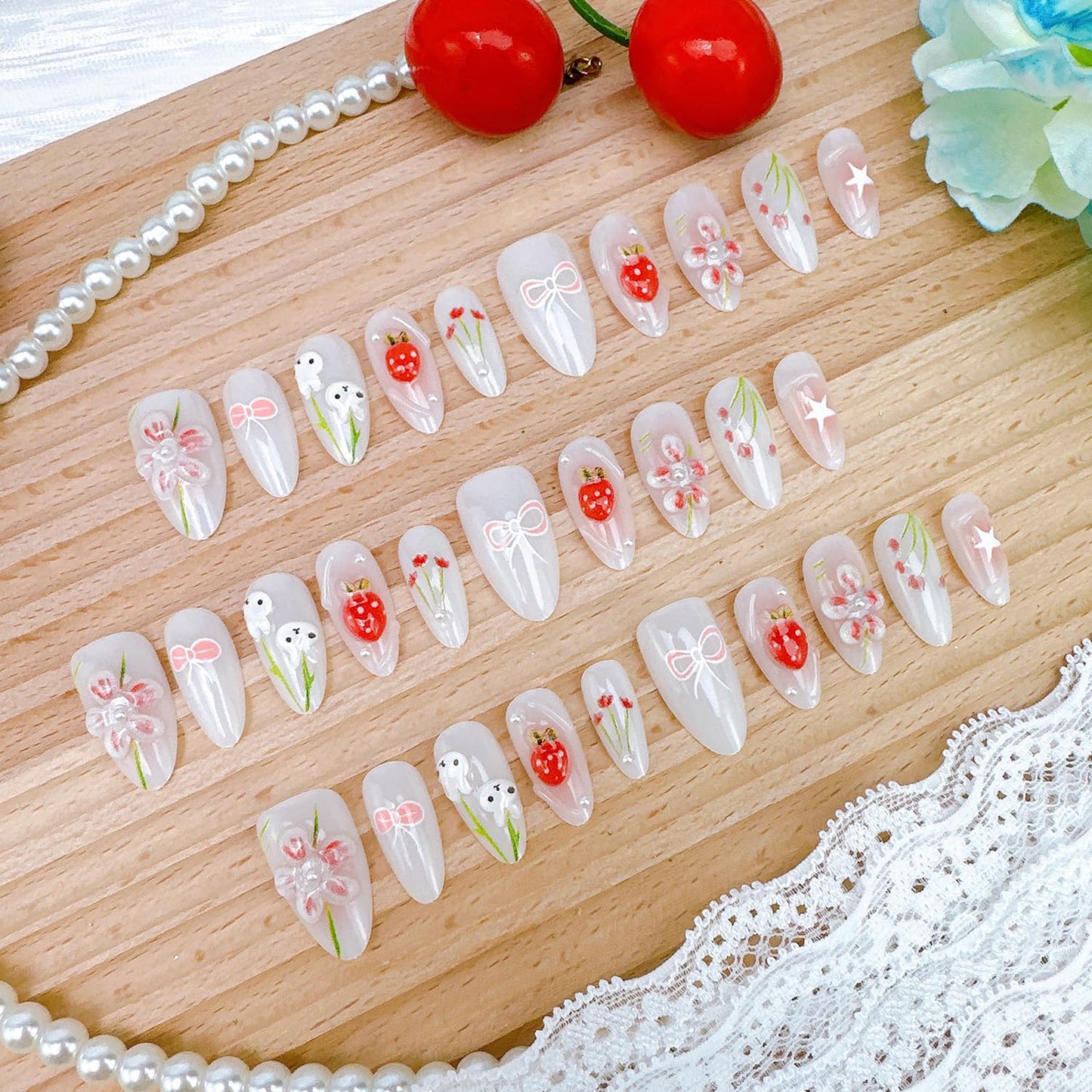 24Pcs St Patrick's Day Press on Nails Short Square Gold French Tip Fake Nails with Gold Rhinestones Horseshoe Rainbow Shamrocks False Nails St Patricks Day Acrylic Nails Irish Stick on Nails for Women