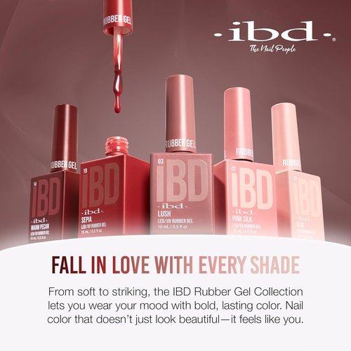 IBD Rubber Gel Polish - Warm Pecan | LED/UV Soak Off Builder Gel for Stronger Nails, 0.5 fl oz