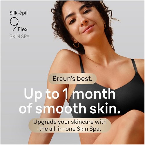 Braun Silk-épil 9 Flex Epilator - 360° Flex Head, Wet/Dry Use, Includes Shaver Head & Exfoliation Brush