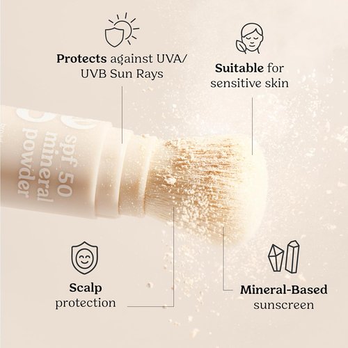 Roe Wellness - Kids SPF 50 Brush-On Mineral Sunscreen Powder | EWG Approved, Reef-Friendly, Easy Application