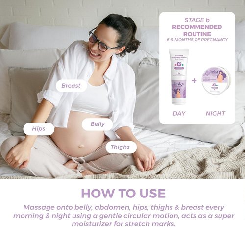 Leska Maternity Cream 2-Pack - Hydrate Stretch Mark Defense Belly Cream & Butter | Pregnancy Months 6-9 (4-4.93oz)